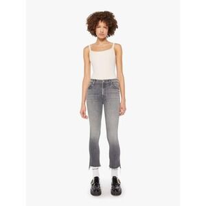 MOTHER The‎ Insider Crop Step Fray Jeans Barely There Grey High Rise Denim 29